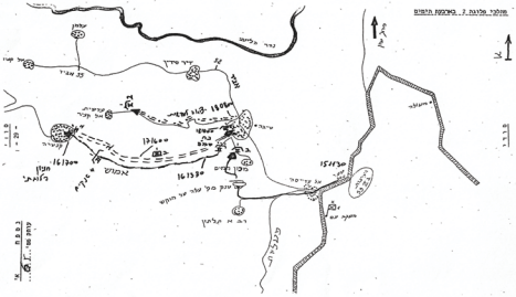 מהלכי פלוגה בגדוד 53 בארבעת הימים הראשונים. מתוך תחקיר תח״ש