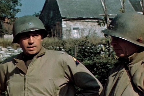 Gen. Maurice Rose, left, in Normandy, France, in 1944. (National Archives)