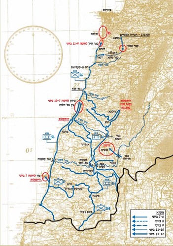 מפה 3 – הלחימה בגזרה המערבית, 6–13 ביוני (גרפיקה: אילנה אגרבה)